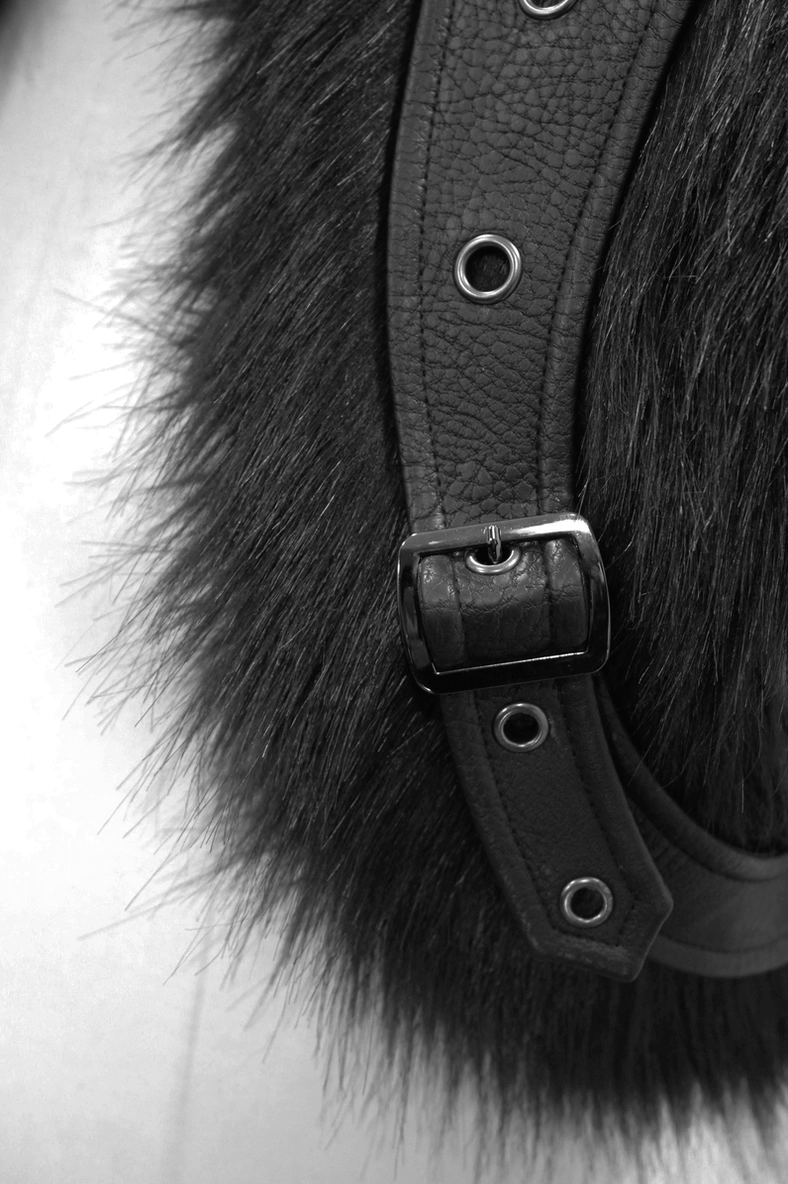 Gothic punk coat double-breasted button detail with silver-tone metal hardware