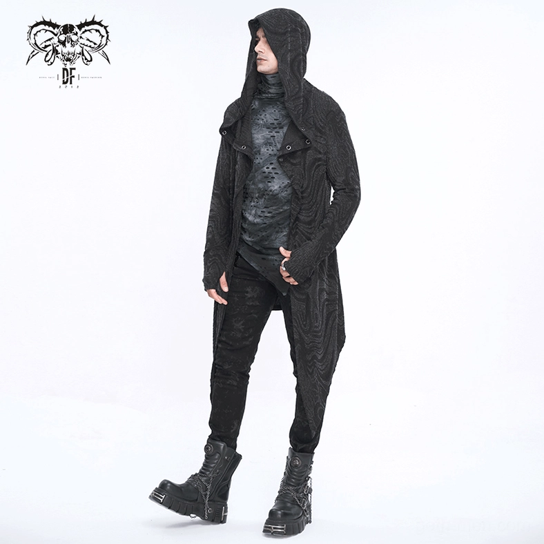 Close examination of gothic coat sleeve and cuff construction and snap fasteners