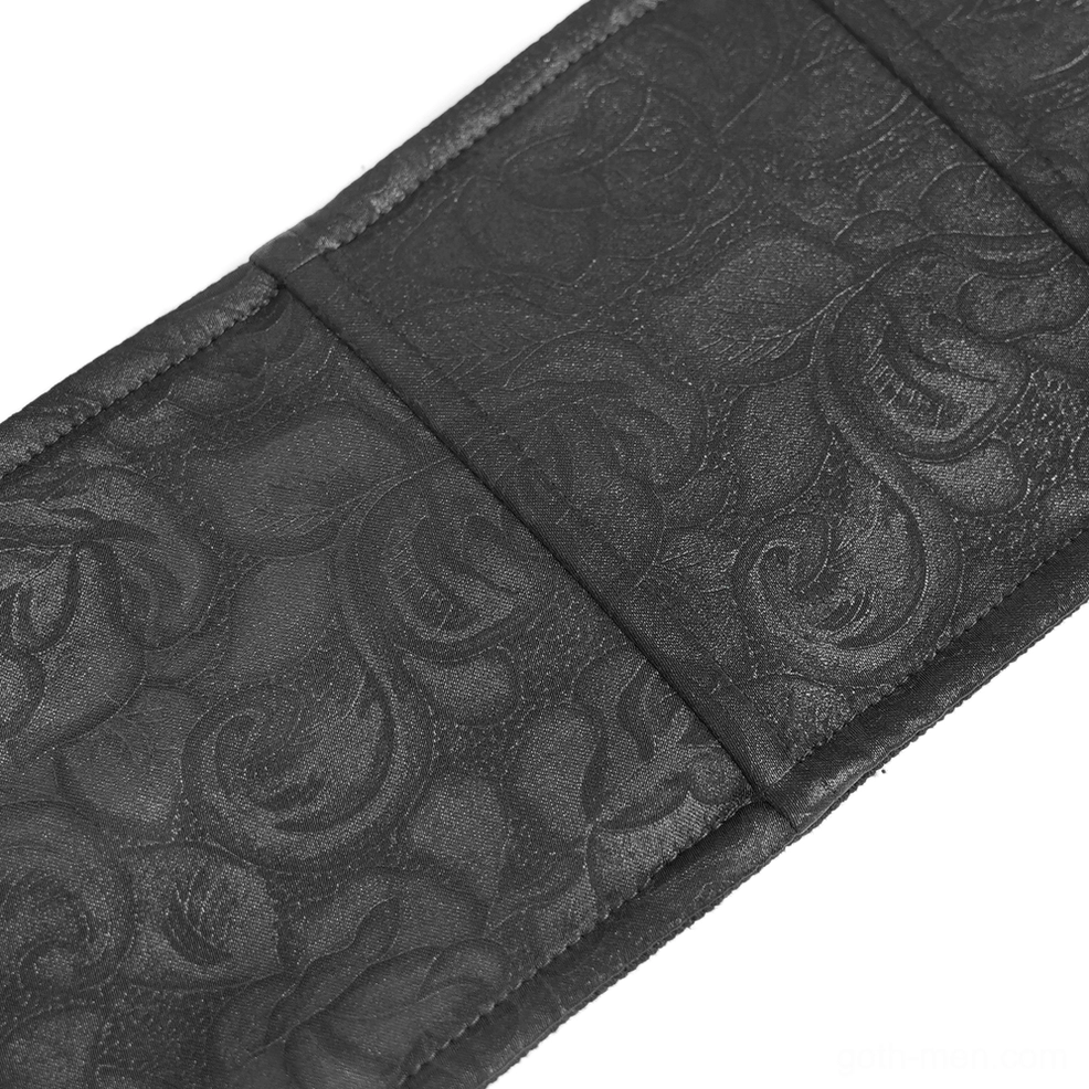 Gothic corset belt back side panel detail - lace-up mechanism and structural support view