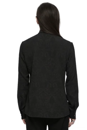Victorian gothic lace-up shirt back view damask jacquard texture