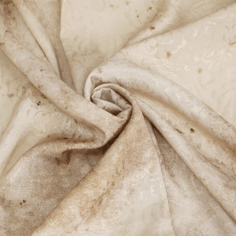 Additional detail of gothic shirt construction showing the distressed jacquard pattern and careful craftsmanship