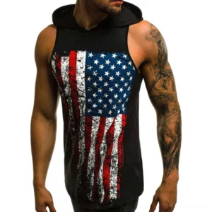 Four Color Options for Distressed American Flag Gothic Tank Tops - Color Swatches Display