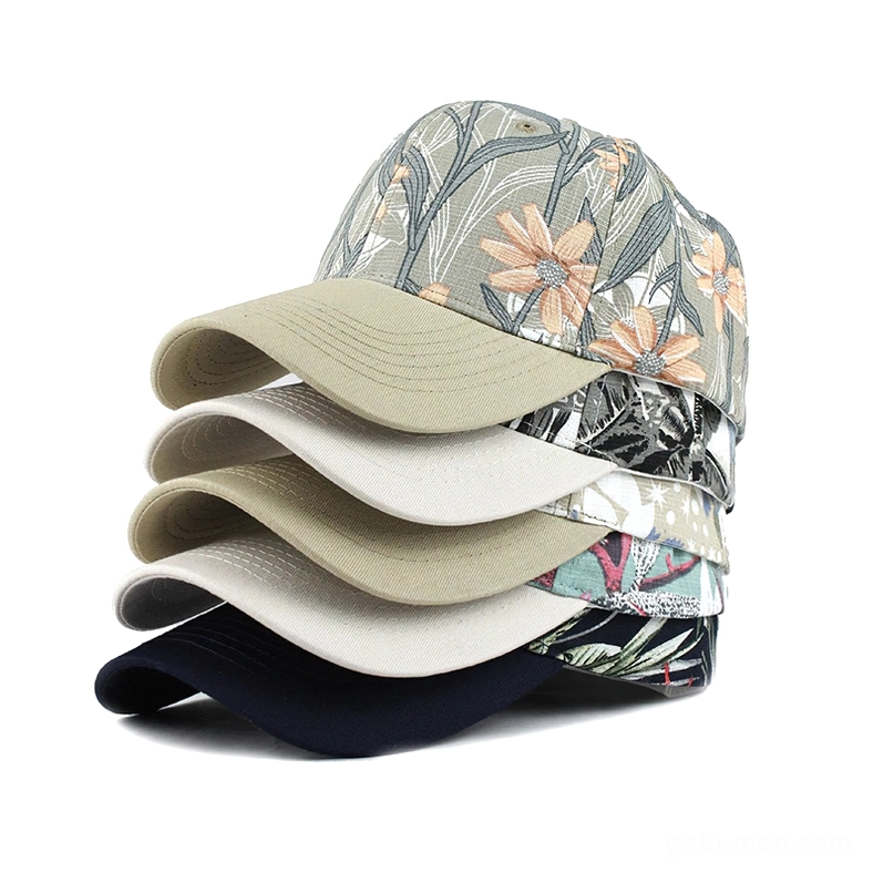 Collection of Five Gothic Floral Baseball Caps - Multi-Color Botanical Set