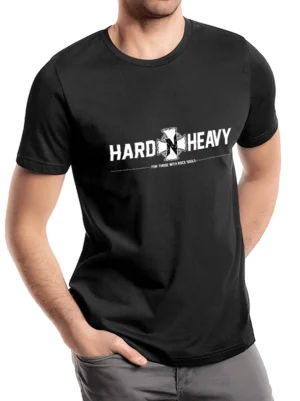 Gothic graphic crew neck tee for men front view black