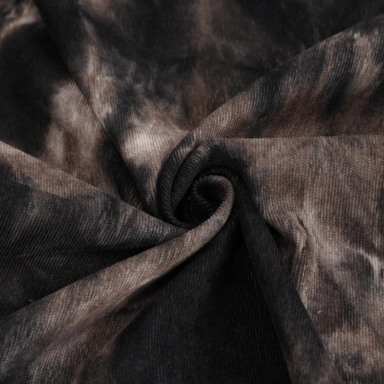 Gothic men's half skirt tie-dye fabric texture detail - close-up of weave and polyester-spandex blend