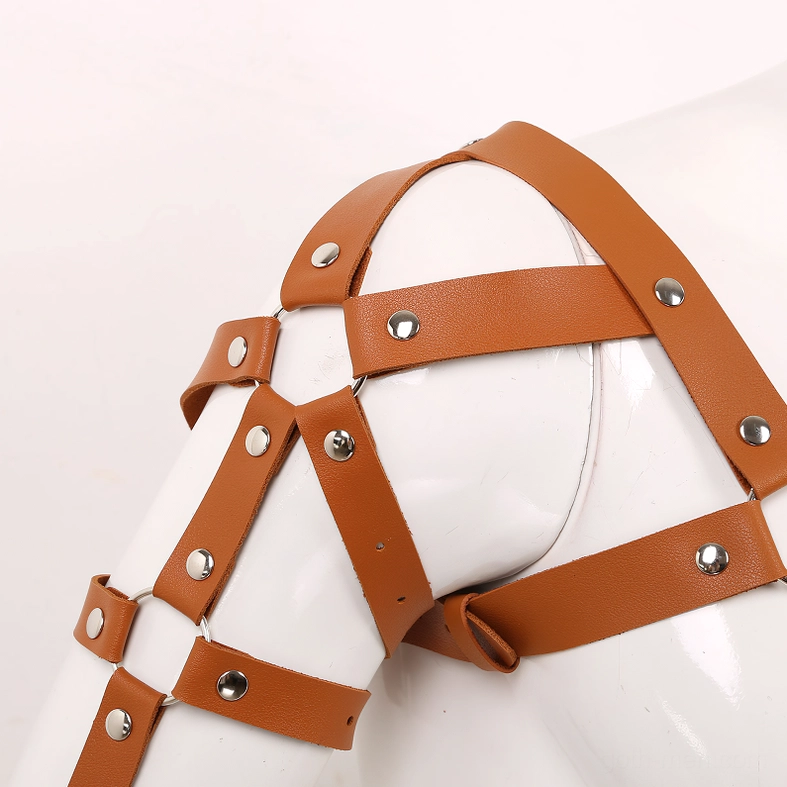 Gothic harness with metal chain accessories dark aesthetic festival ready look