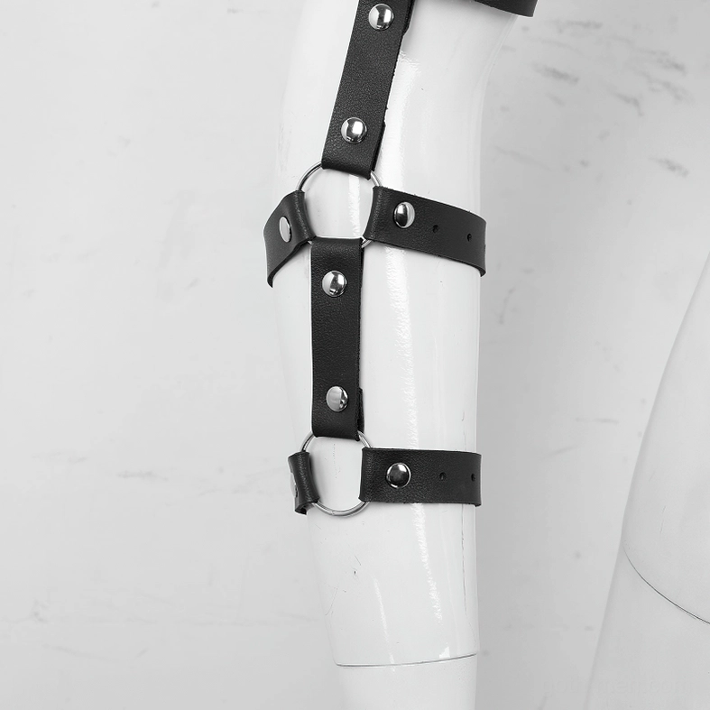Men's gothic leather harness construction quality premium faux leather durability
