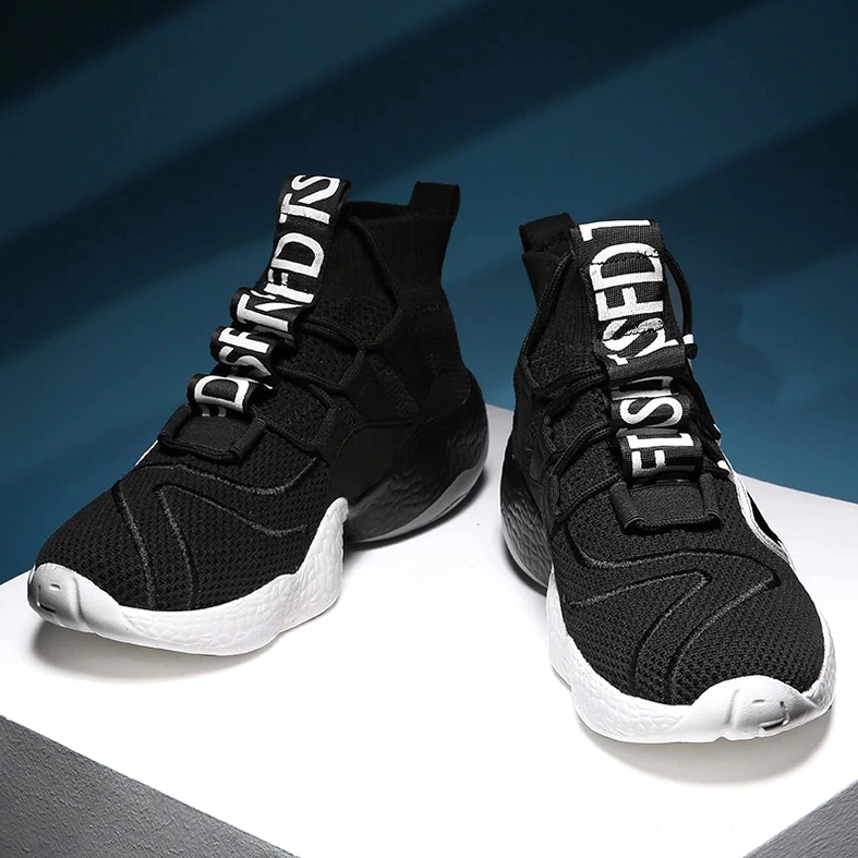 Gothic lace-up high-top sneaker multi-angle view showing construction quality and mesh breathability design