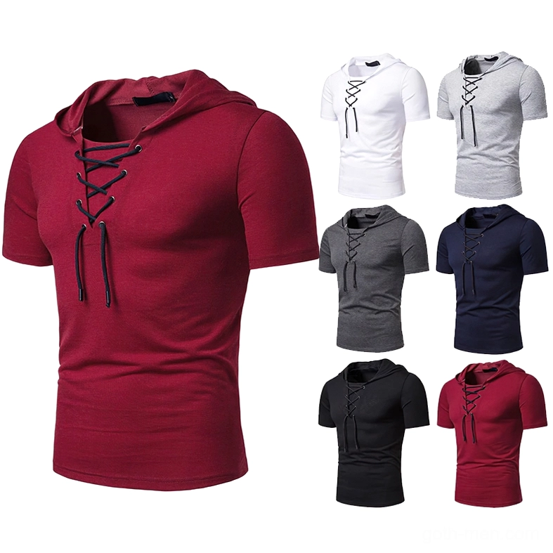 Gothic hooded lace-up t-shirt size chart and fit guide