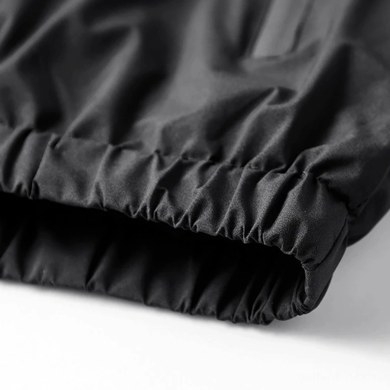Gothic hooded jacket hood detail with reinforced stitching and security