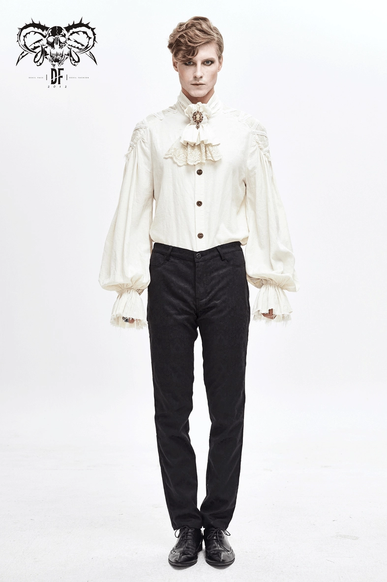 Gothic Jabot Neckpiece Full View - Alternative Fashion White Lace Accessory