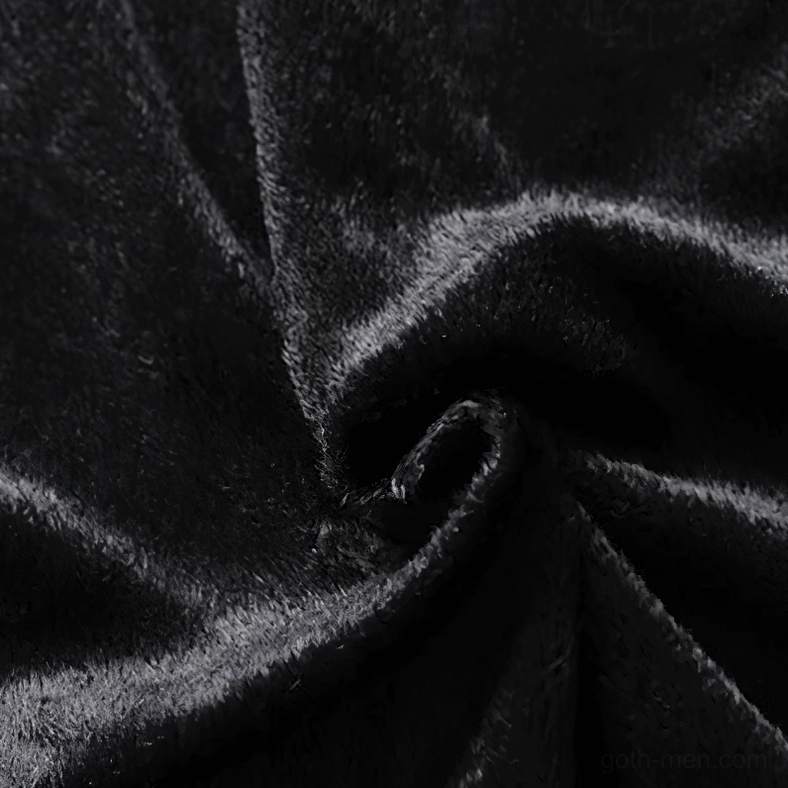 Detail view of multi-zipper pocket system on gothic PU leather motorcycle jacket with precision stitching