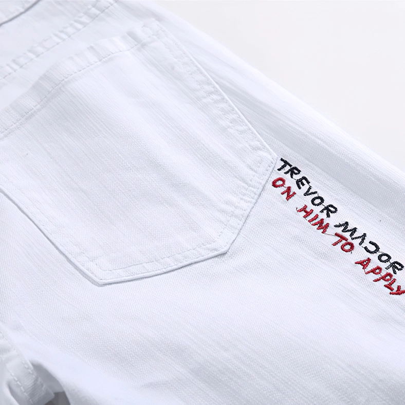 Gothic jeans texture and fabric detail showing Tencel material softness and print quality
