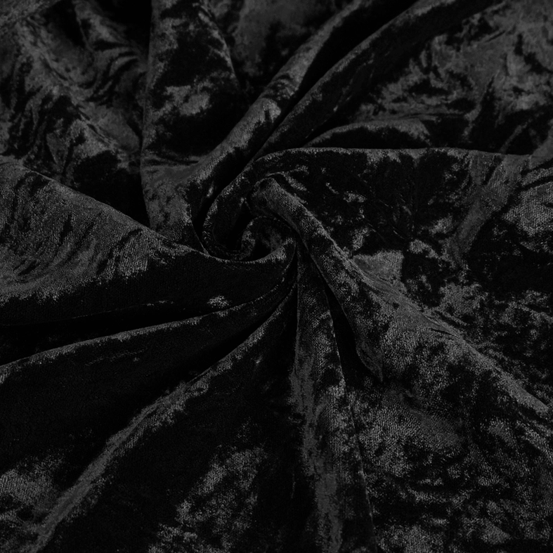 Detailed view of gothic shirt front button placket with lace and velvet construction