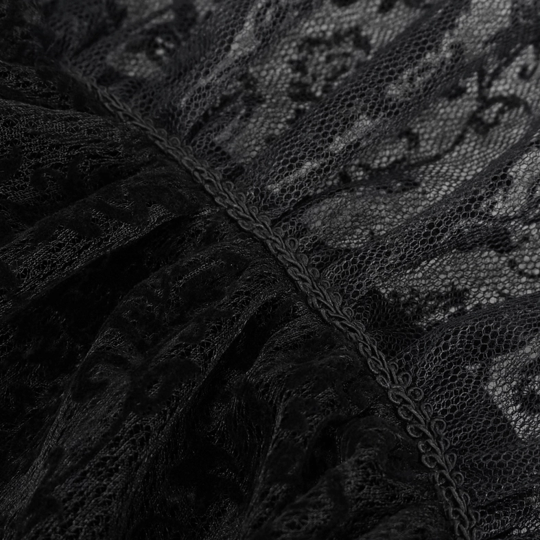 Men's gothic lace shirt with transparent sleeves worn layered styling for alternative fashion