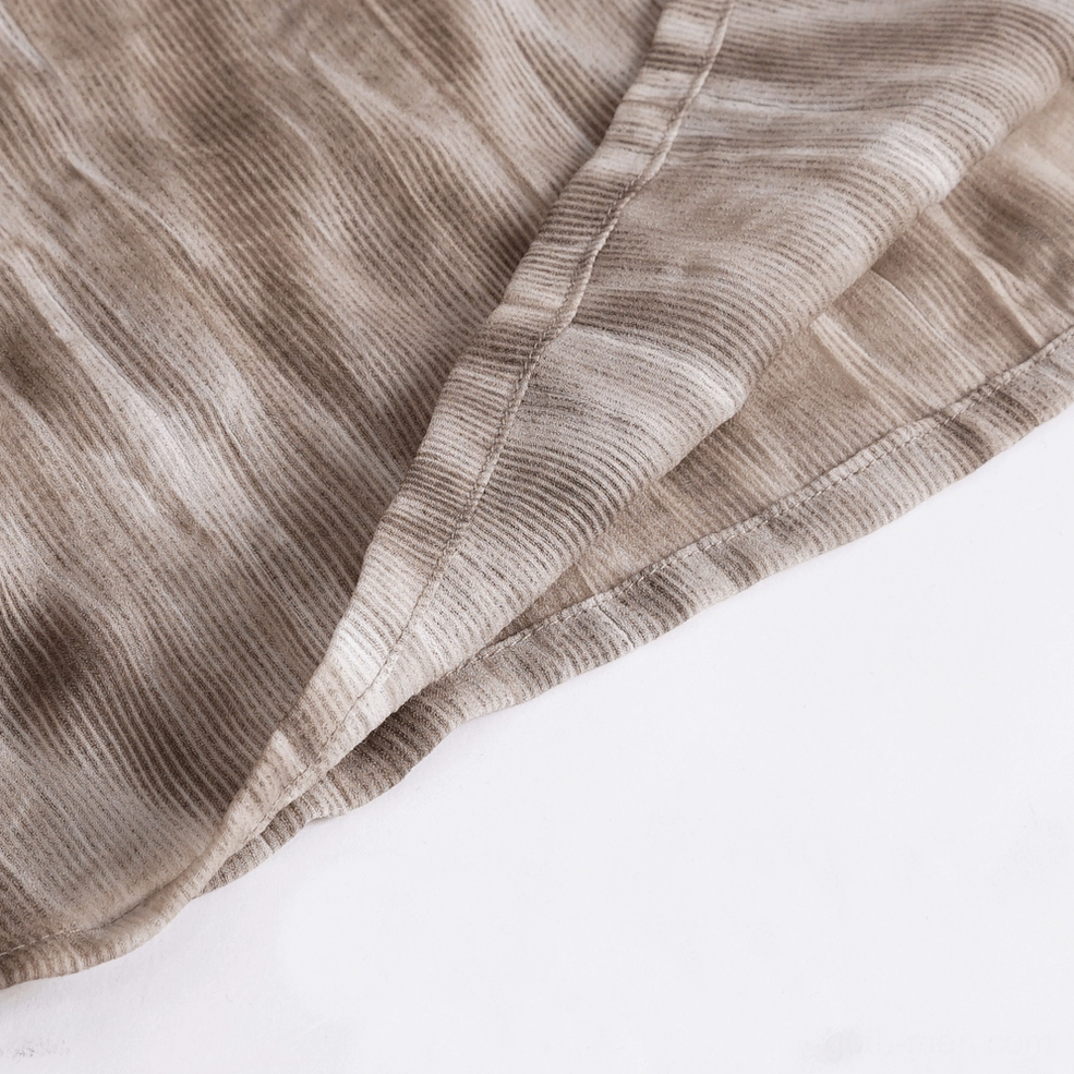 Brown gothic ruffled lace-up shirt flat lay showing overall construction quality and fabric pattern