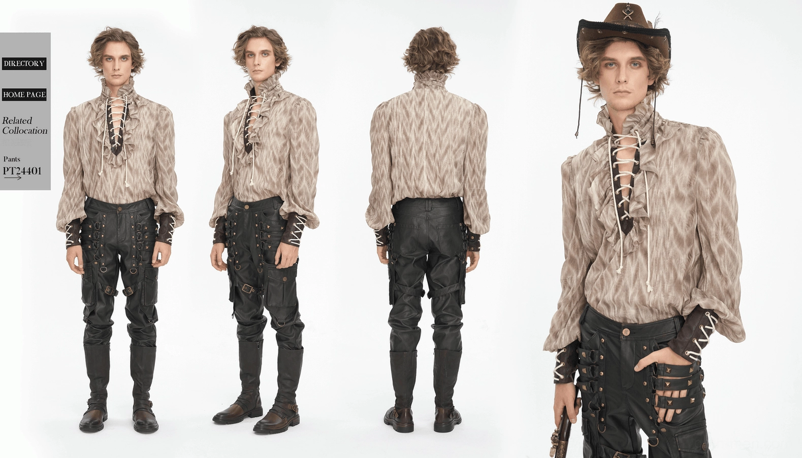 Gothic lace-up ruffled shirt detail emphasizing Victorian romantic aesthetic and alternative fashion appeal