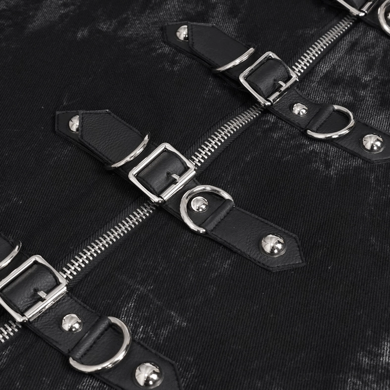 Black gothic lace-up waistcoat size chart and measurement guide for proper fitting and sizing