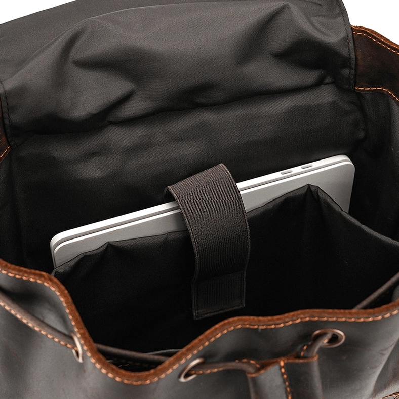 Genuine leather gothic backpack showing versatile styling potential with multiple carrying options