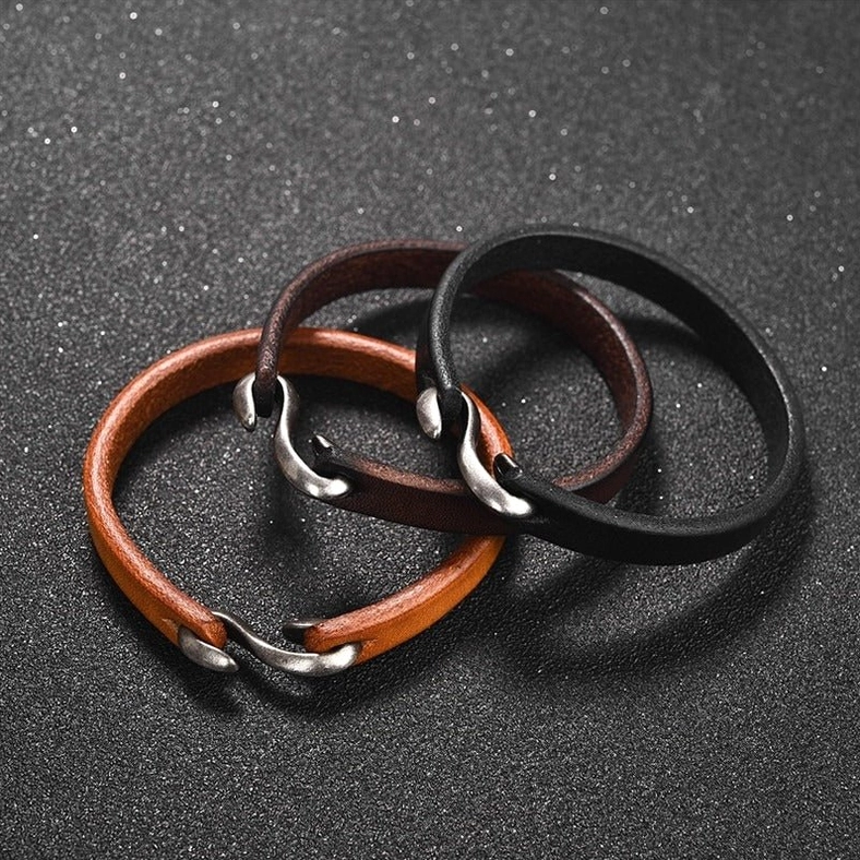 Gothic leather cuff bracelet with alternative styling, dark aesthetic street fashion inspiration