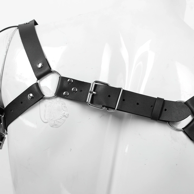 Gothic leather chest harness alternative fashion aesthetic dark style statement piece