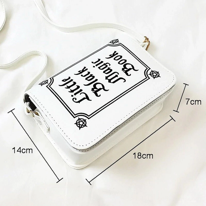 Gothic letter crossbody bag alternate angle showing structured design and pentagram corner embellishment