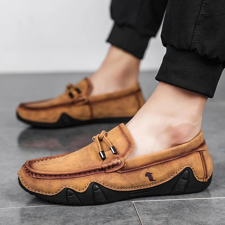 Gothic slip-on loafers for men with elegant dark palette and sophisticated silhouette