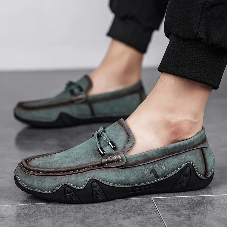 Gothic loafers non-slip rubber outsole bottom view with striped traction pattern