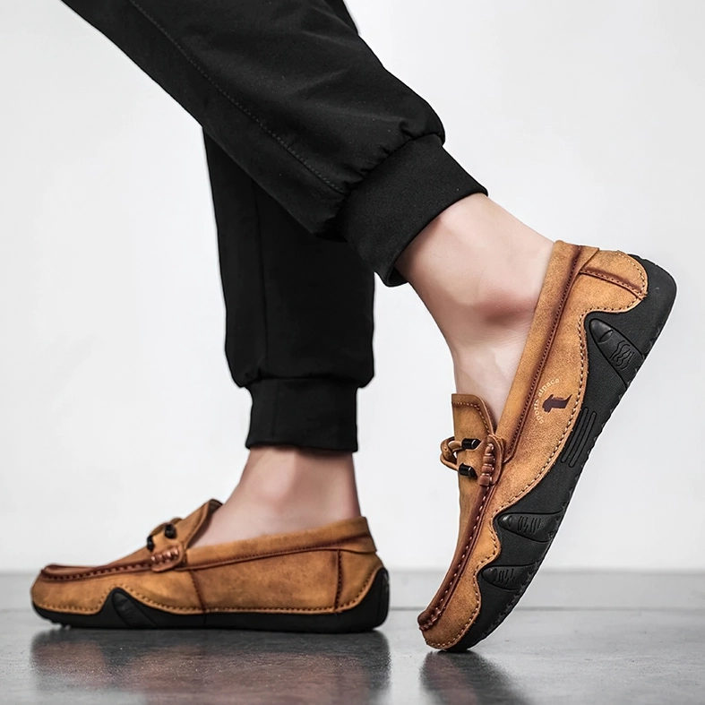 Handmade gothic loafers for men showing texture and depth of premium slip-on design