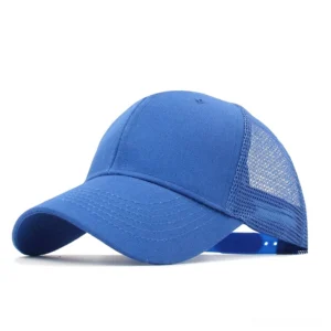 Royal Blue Gothic Mesh Baseball Cap with Breathable Back Panel - Adjustable Unisex Dark Style
