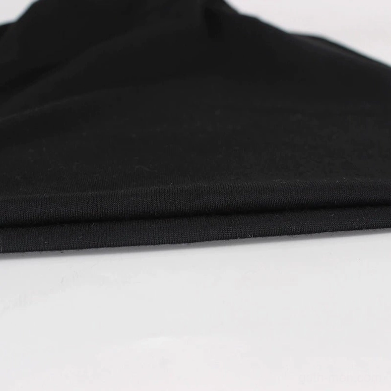 Gothic beanie sizing guide with metal hoop detail, one size fits most alternative winter