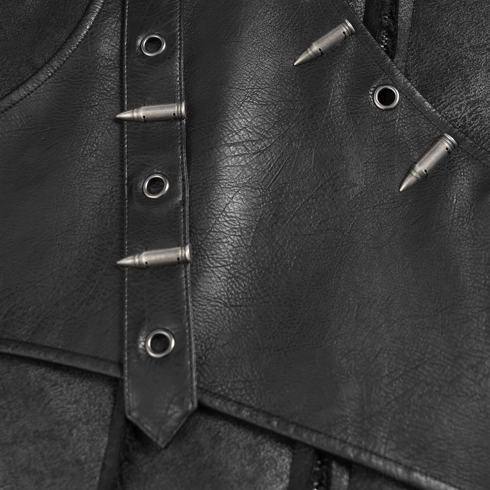 Gothic military tailcoat high neckline and shoulder spike armor architectural detail