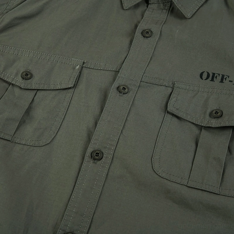 Gothic military cotton mens shirt size guide showing accurate measurements and fitting proportions