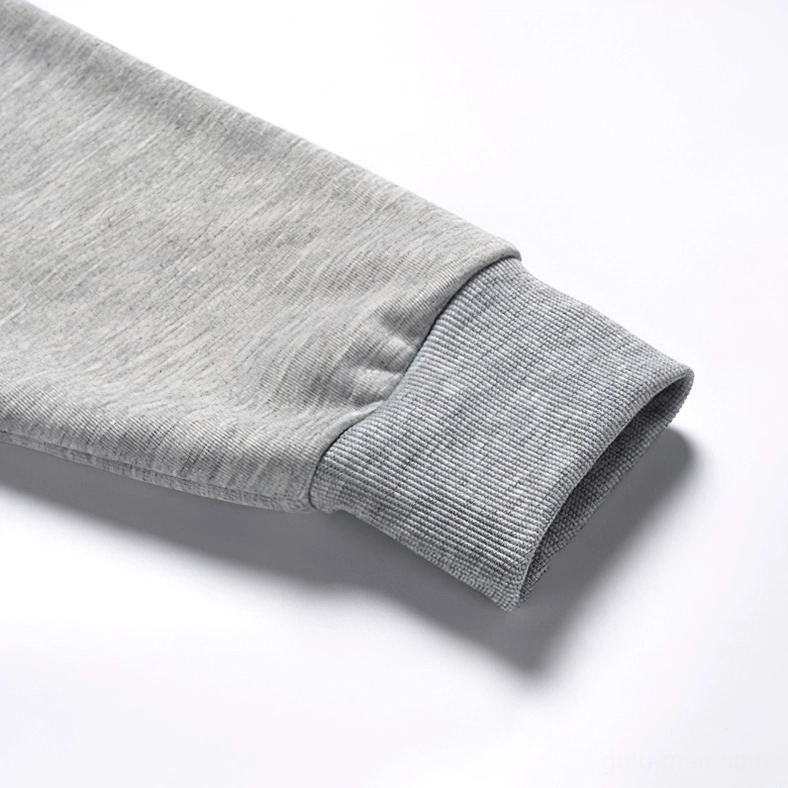 Size comparison flat lay of patchwork fleece hoodies in multiple colors