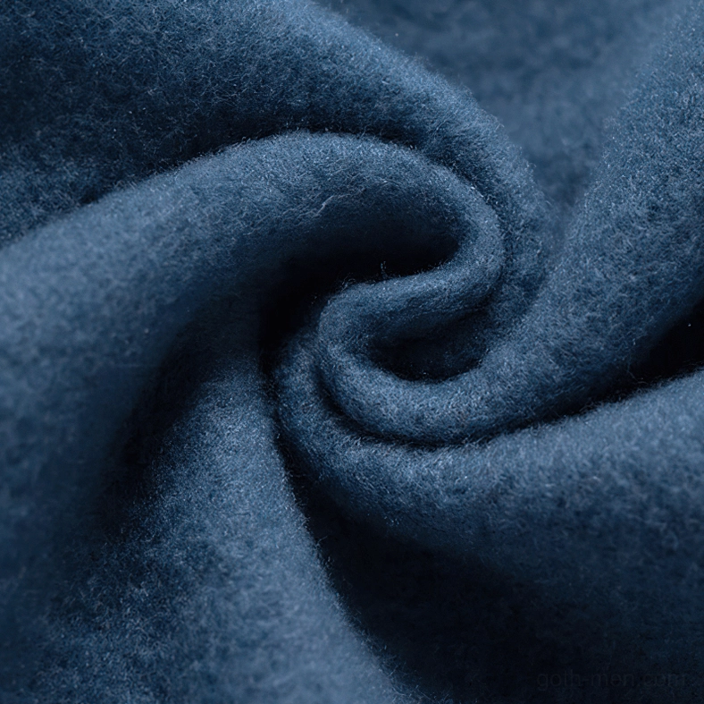 Patchwork fleece hoodie texture detail showing quality polyester and fleece construction