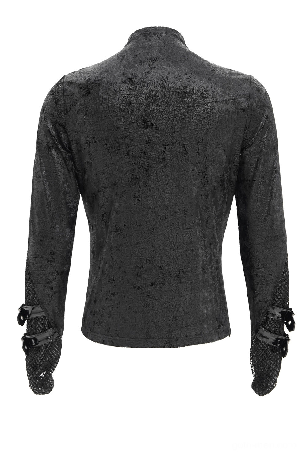 Gothic Pentagram Lace-Up Top Back Detail with Mesh Cuff Buckles