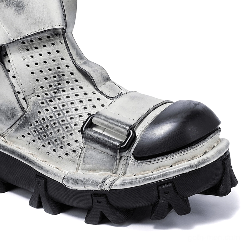 Size chart reference guide for gothic punk boots with international sizing conversions and foot measurements