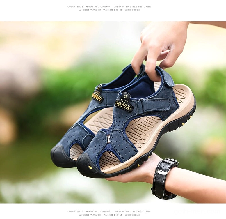 Charcoal grey gothic sandals outdoor wear demonstration in natural daylight