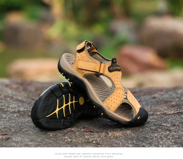 Men's gothic sandals versatile styling from beach to street alternative fashion