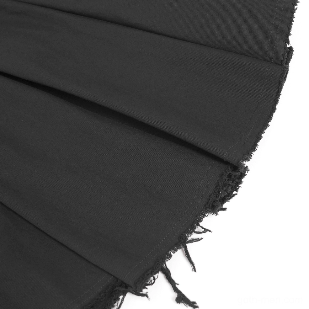Gothic chain skirt textured fabric faux leather detail and metal hardware close up
