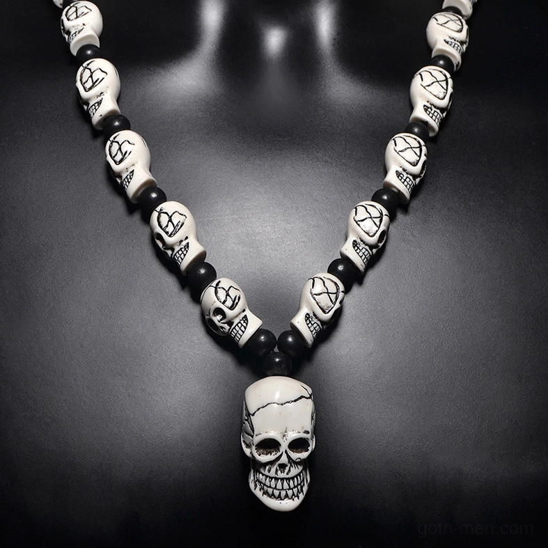 Gothic skull necklace main product shot premium resin pendant