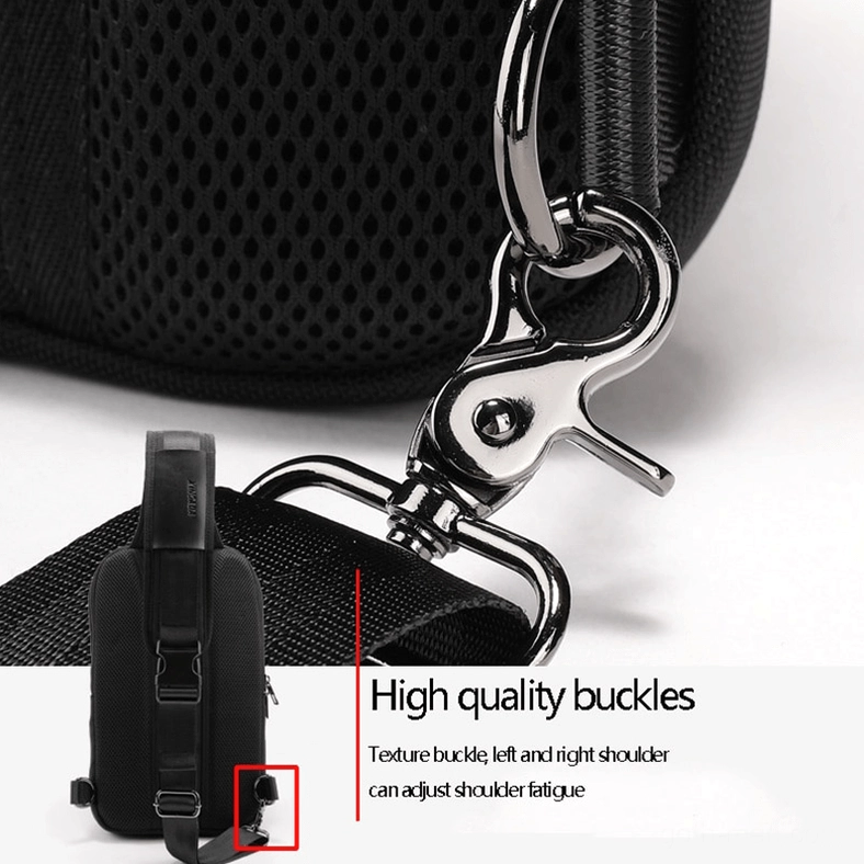 Waterproof oxford fabric mens crossbody bag texture and material quality close-up view