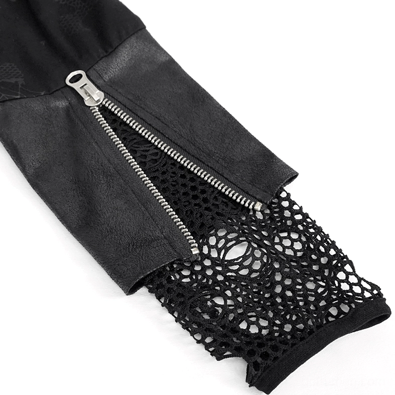 Size measurement reference flat lay of gothic spider web sweatshirt with dimensions marked for proper fitting guidance