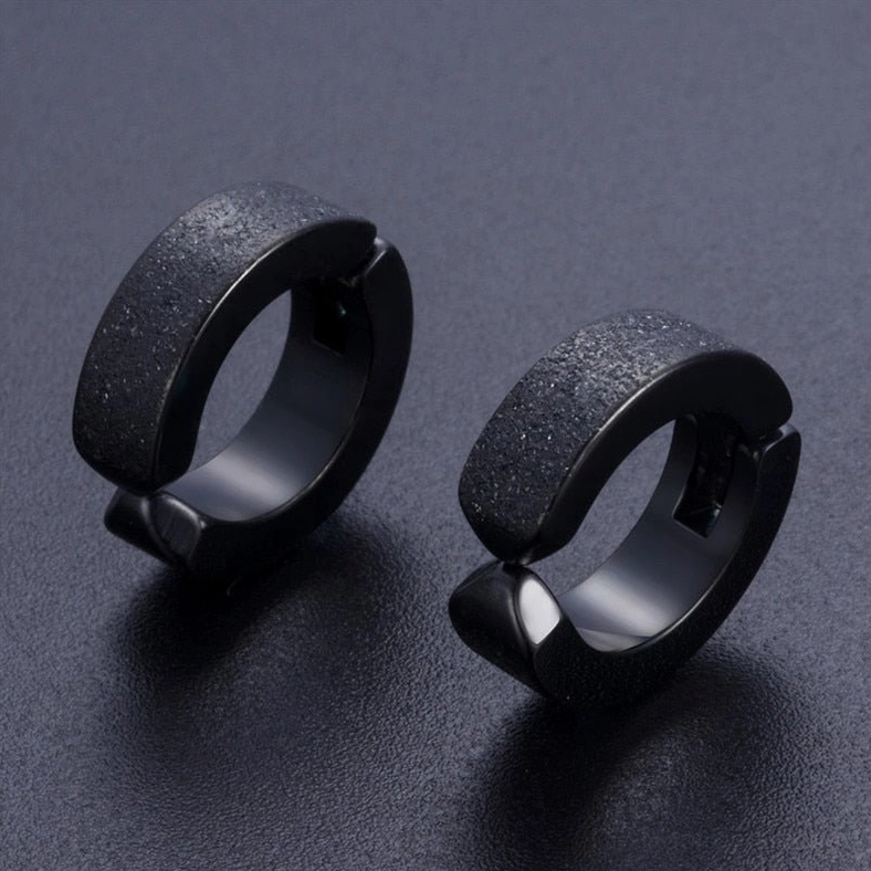 Gothic stainless steel hoop ear cuffs collection showcase - multiple colors and finishes alternative jewelry