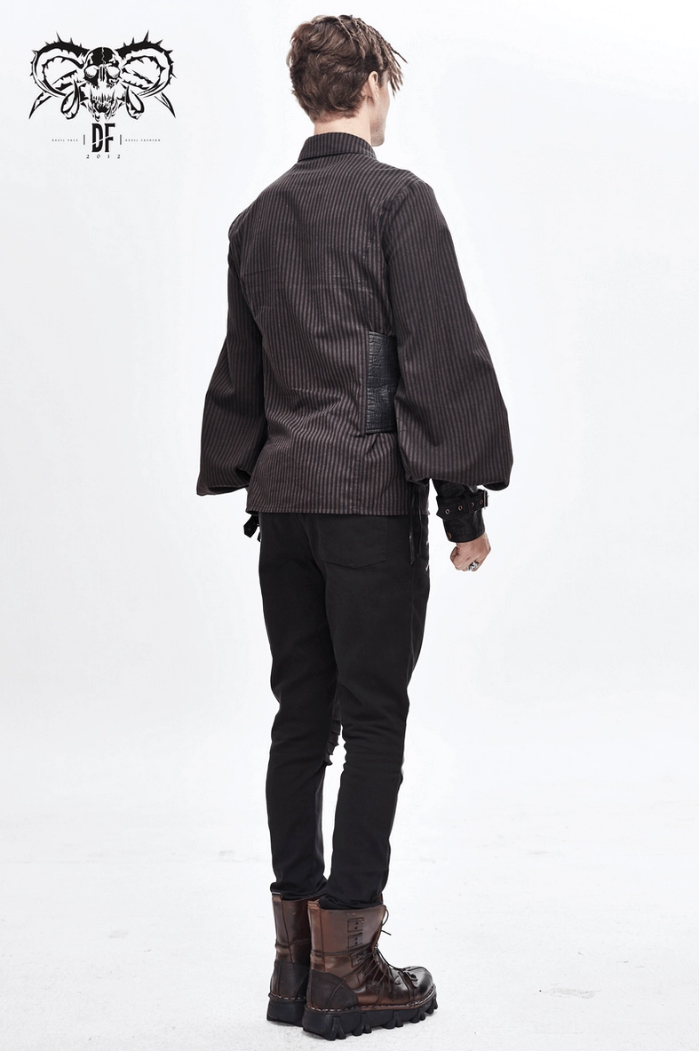 Steampunk gothic shirt paired with dark alternative accessories and styling