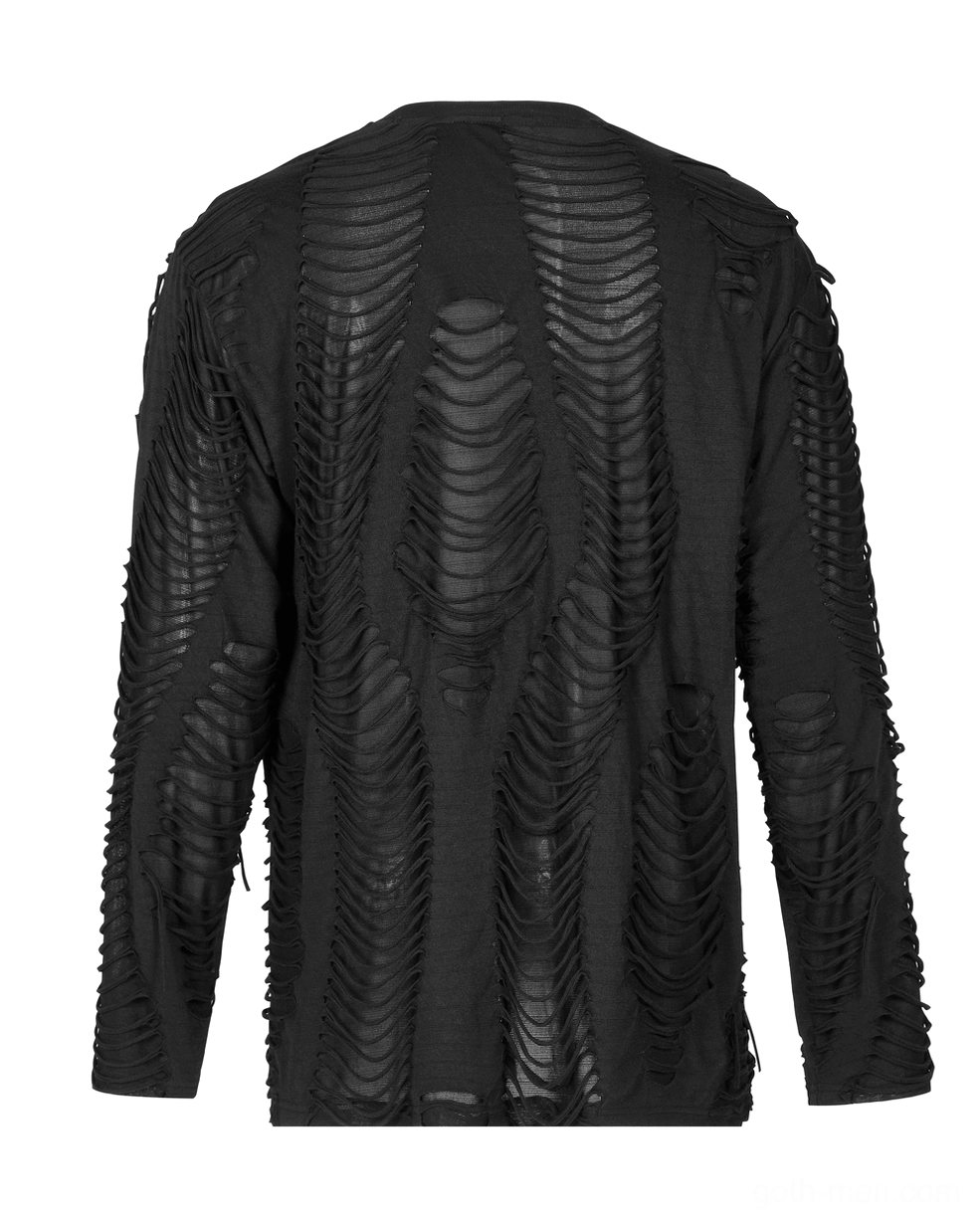 Close-up detail of gothic sweatshirt neckline showing skull metal D-ring buckle hardware embellishment