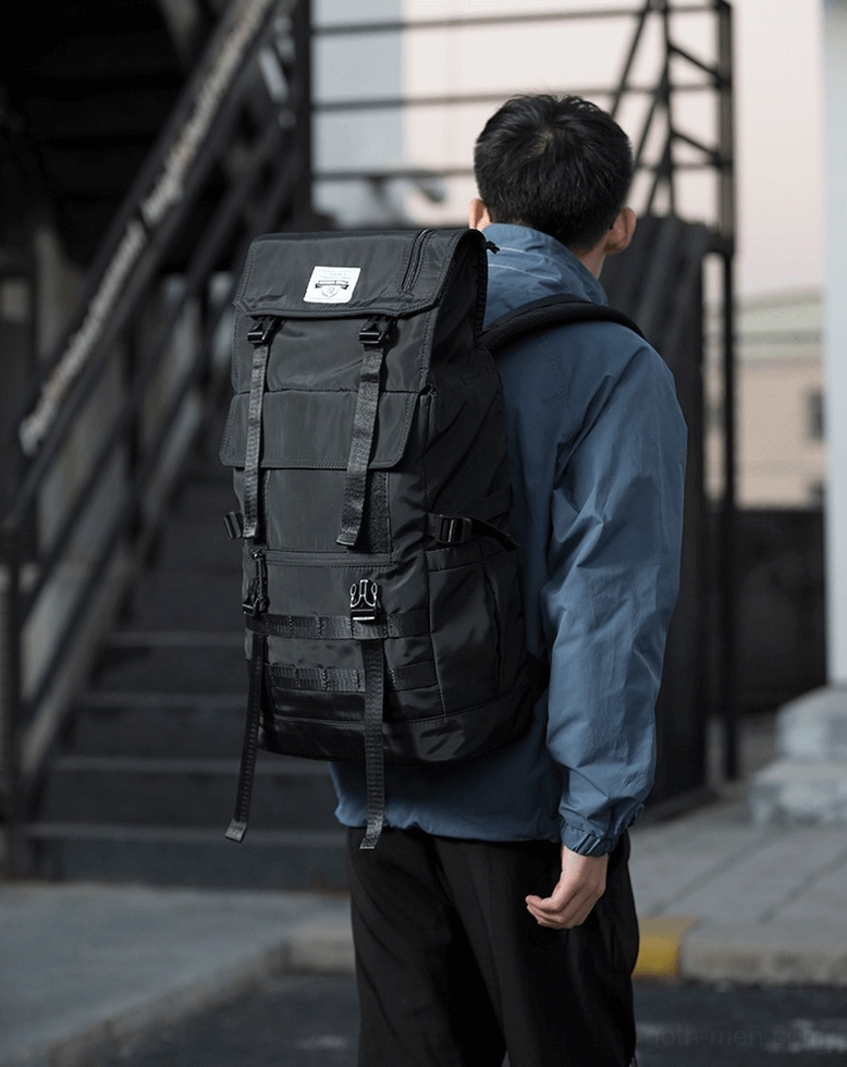 Tactical backpack MOLLE webbing system and attachment points for customization and modularity