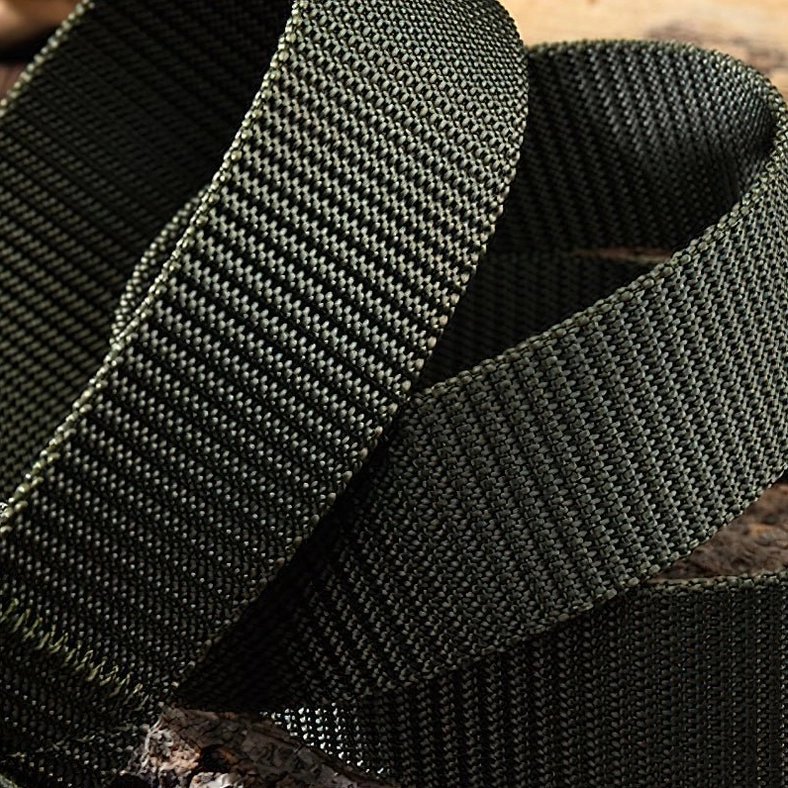 Obsidian black tactical nylon belt with industrial aesthetic - authentic goth accessory