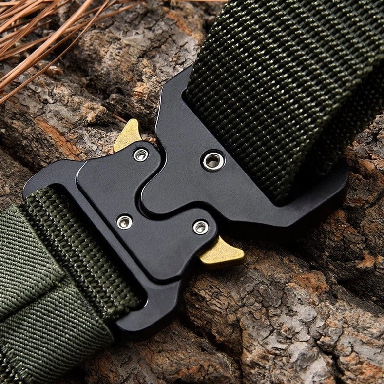 Tactical nylon belt collection showing five available color options for gothic styling