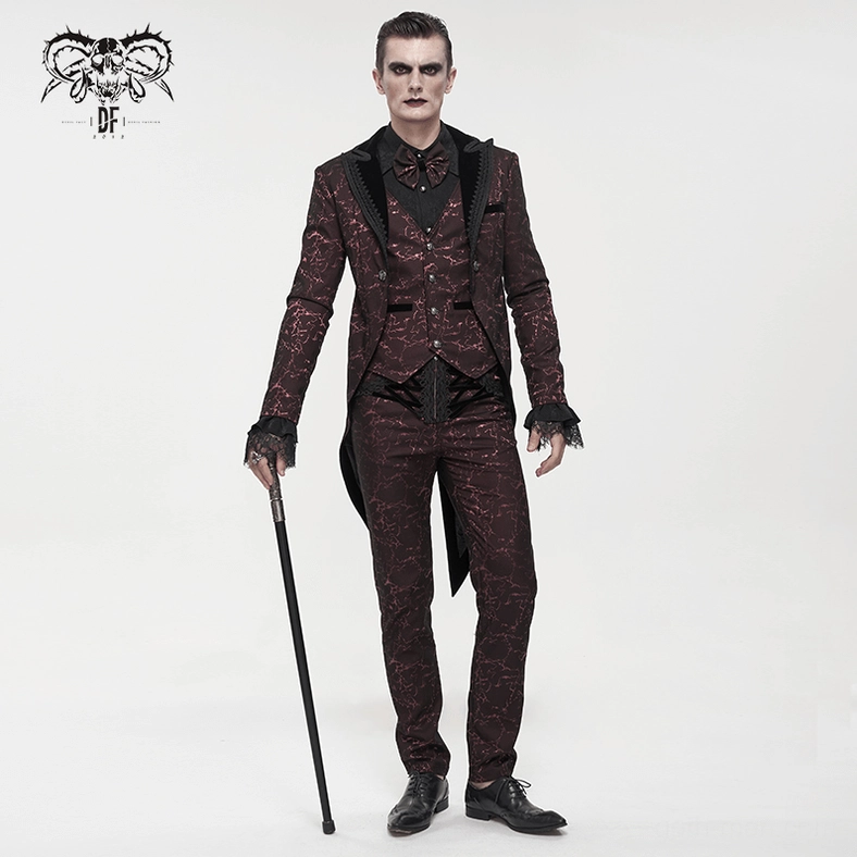 Gothic tailcoat sleeve and shoulder detail exhibiting slim fit construction and arm proportion